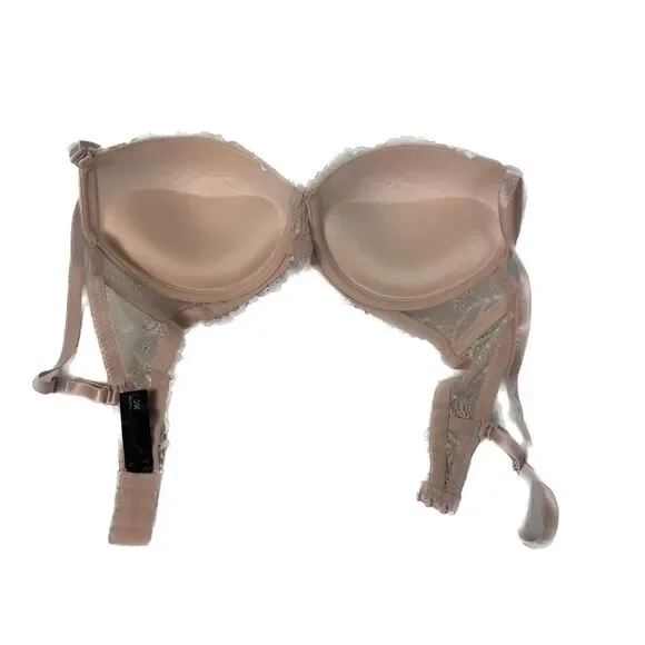 René Rofé Lingerie | Peach Lace Push Up Underwire Bra 36C - Picture 4 of 6